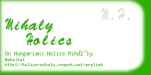 mihaly holics business card